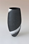 Black Vessel, White Spiral, H.45cm